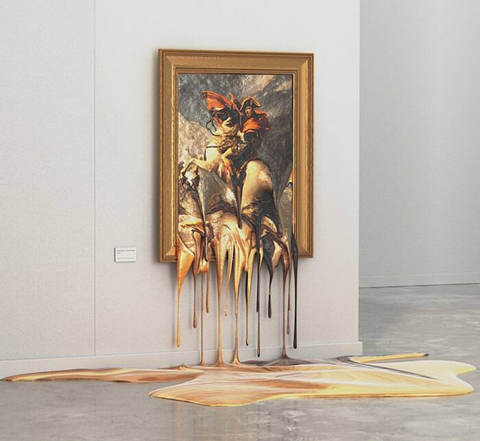 artista immagina scioglimento dipinti iconici alper dostal 5