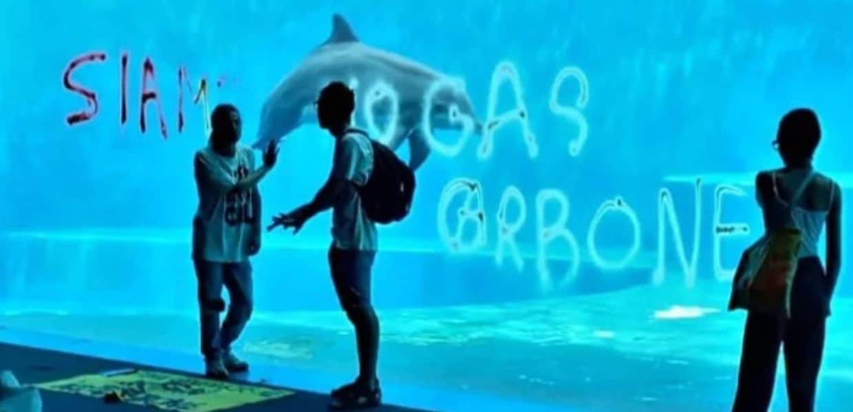 irruzione di extinction rebellion all'acquario di genova