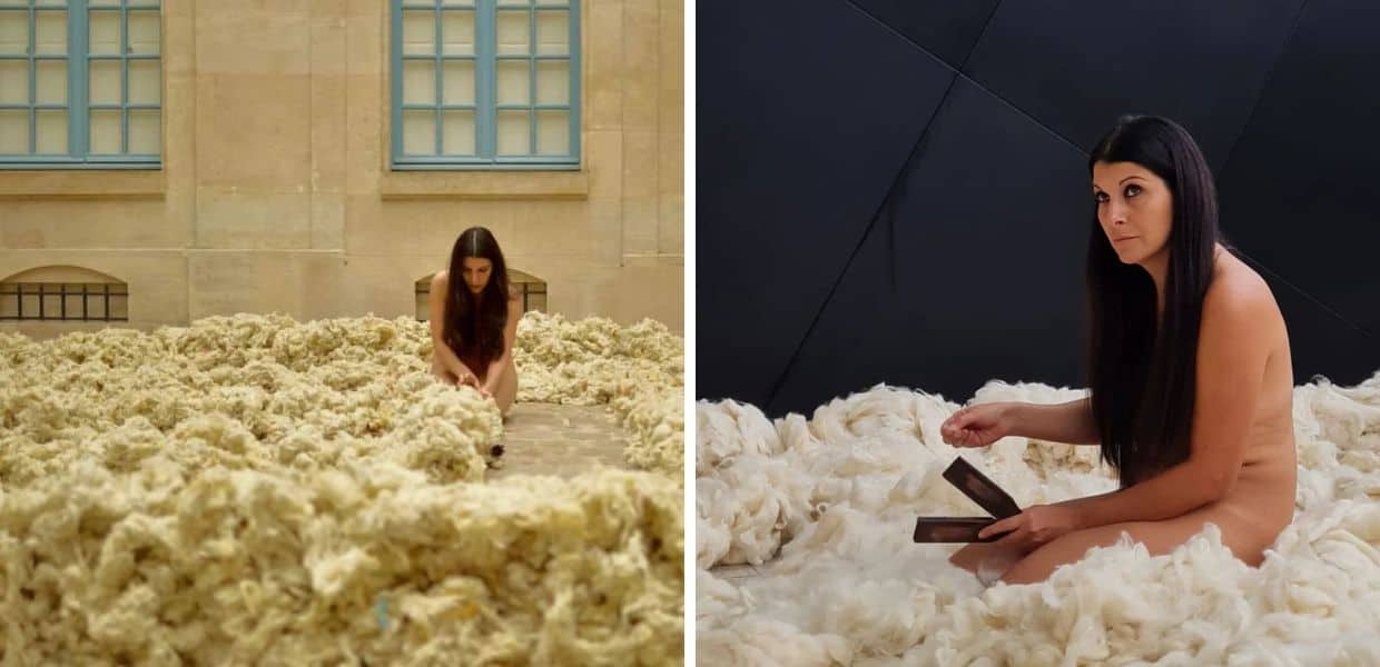 romina de novellis artista nuda lana