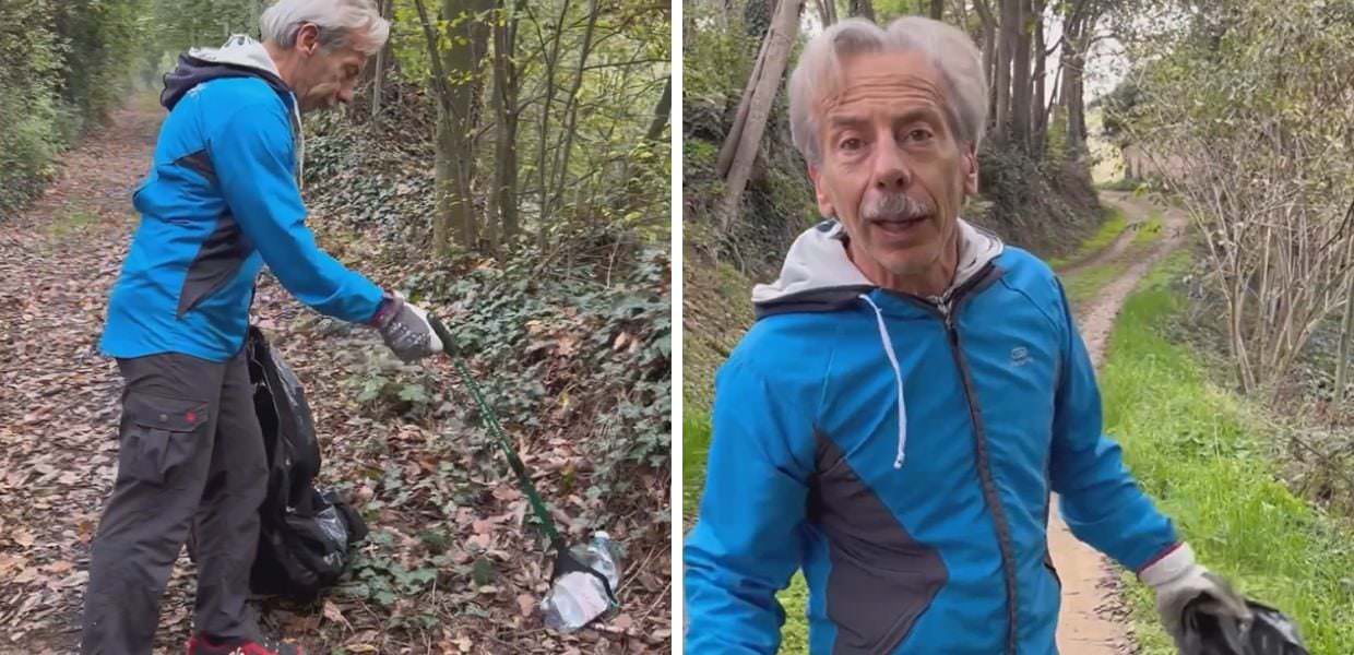 Natura, Giovanni Storti: "Perché lasciate la spazzatura nei boschi?"