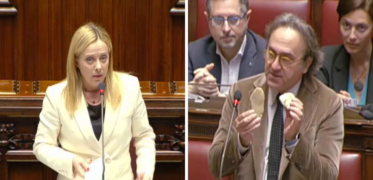 Bonelli mostra alla Camera i sassi dell'Adige in secca. Meloni Non sono Mosè