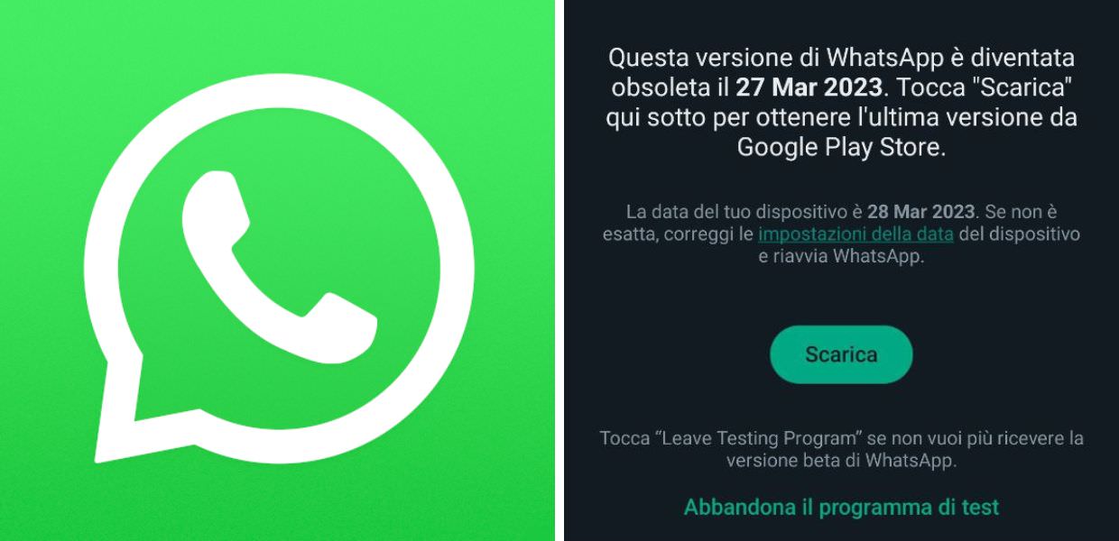 whatsapp app beta tester obsoleta non funziona