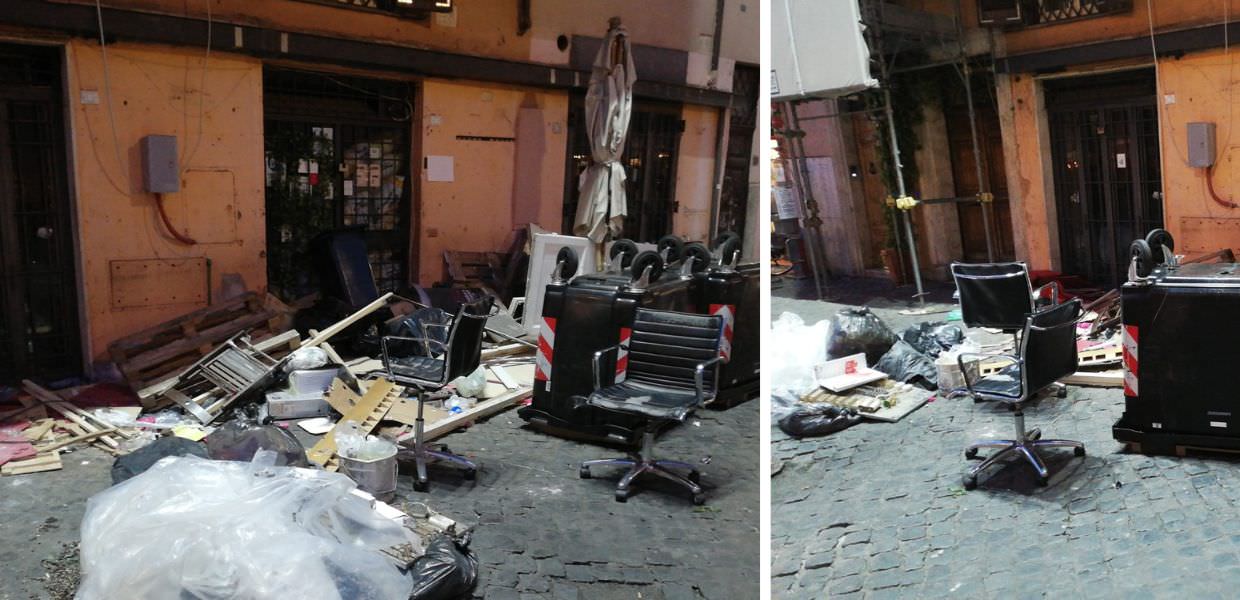 roma campo de fiori rifiuti discarica