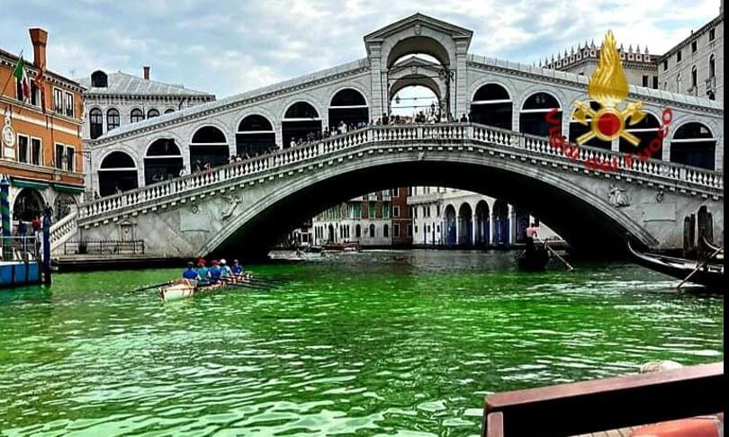 Ecco cosa ha reso verde l'acqua del Canal Grande a Venezia