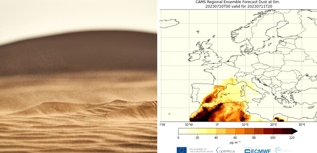 Una nube di sabbia sahariana colpirà a breve alcune regioni italiane
