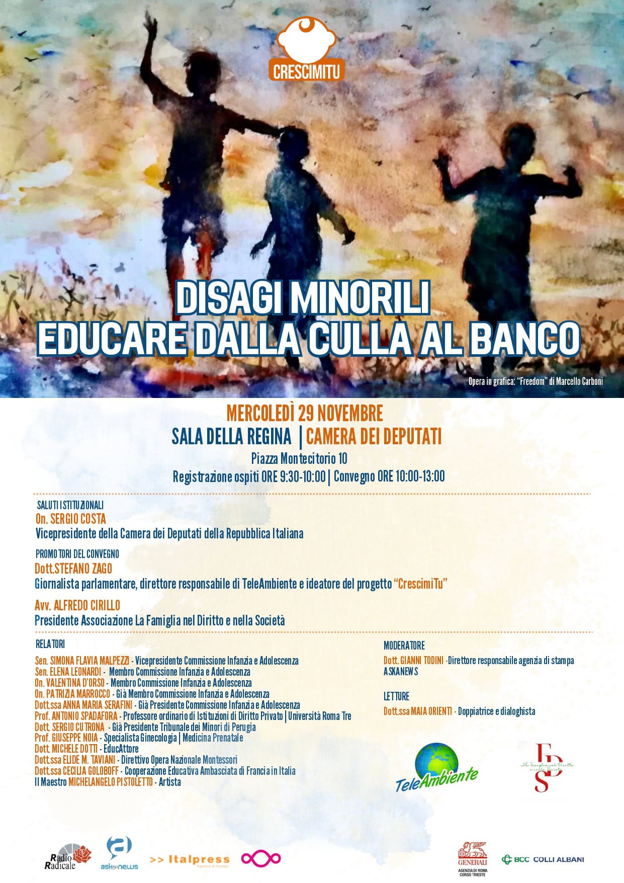 Locandina convegno Disagi minorili educare dalla culla al banco page 0001