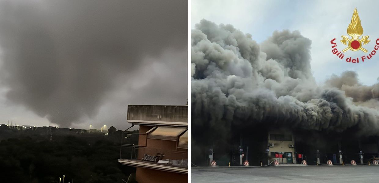 malagrotta roma incendio rifiuti video