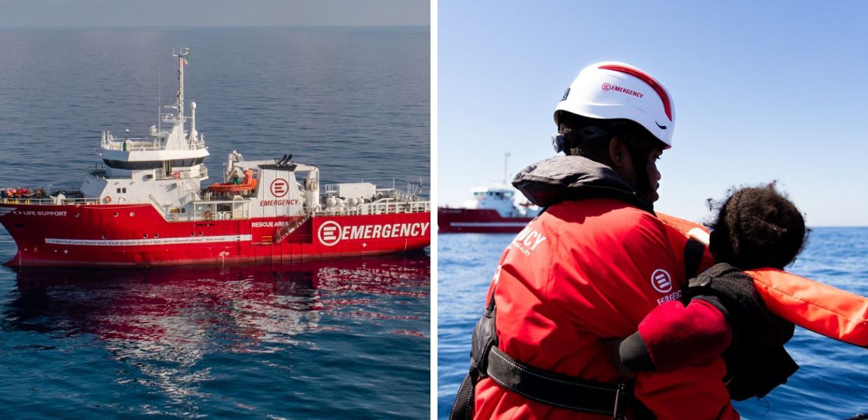 uomo in mare emergency migranti mediterraneo