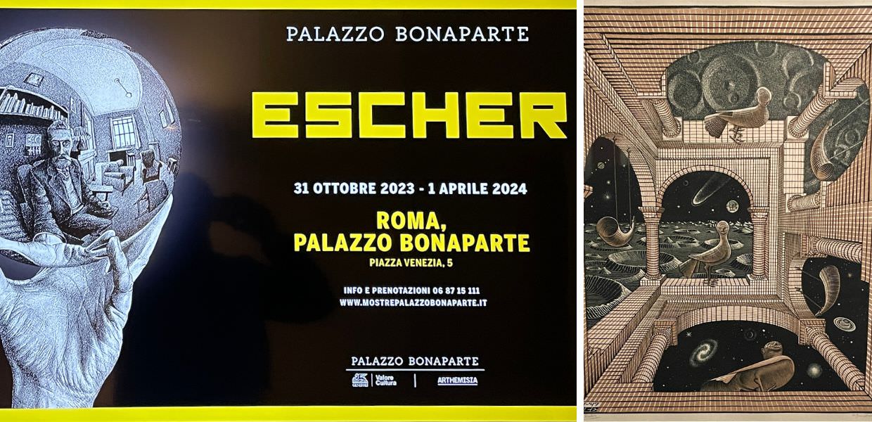 Escher, paesaggi, natura e geometrie in mostra a Palazzo Bonaparte a Roma