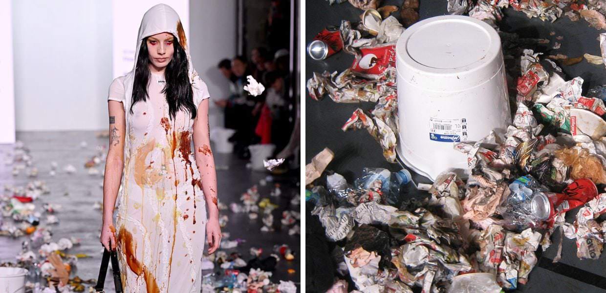 milano fashion week modelle bersagliate rifiuti avavav