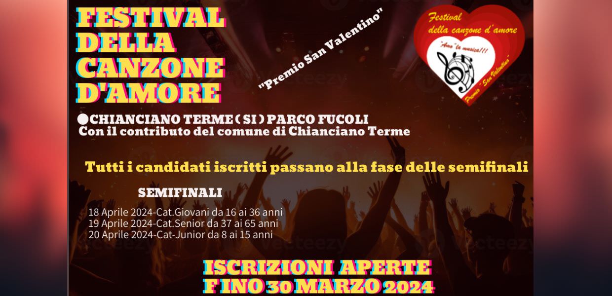Musica, a Chianciano Terme (Si) il Festival della canzone d’amore