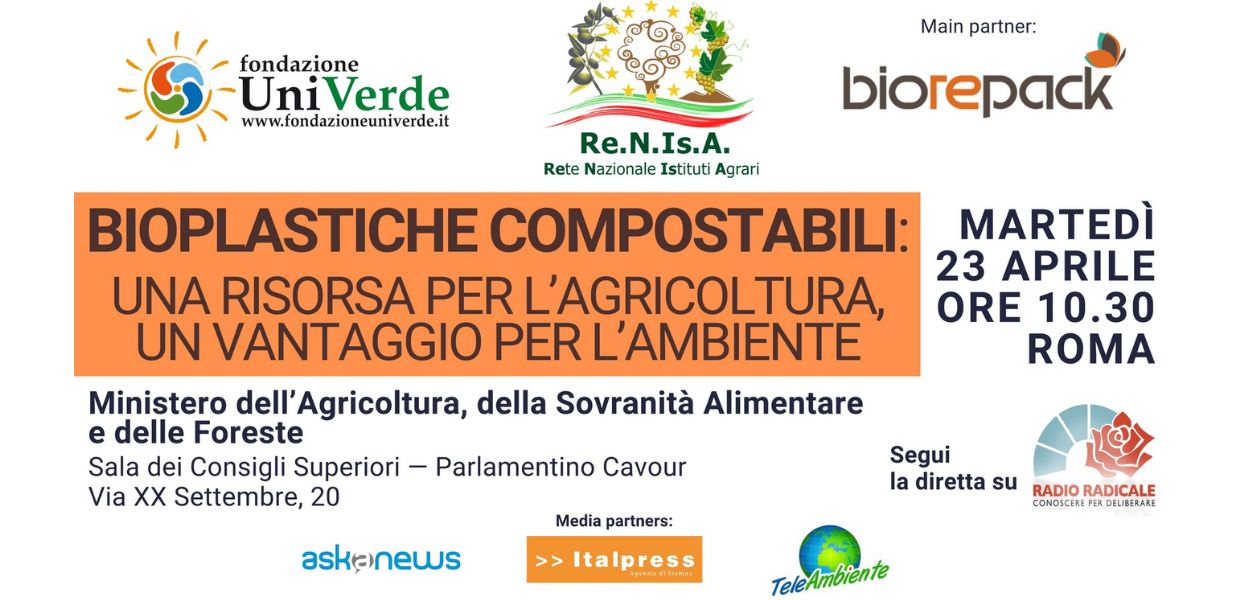 Bioplastiche compostabili, il 23 aprile il convegno promosso da Fondazione Univerde