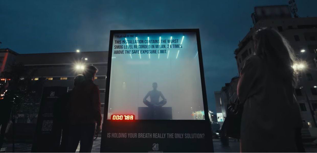 Smettere di respirare è l'unica soluzione La campagna anti smog di Legambiente