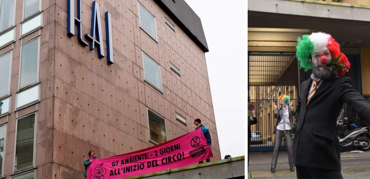 Torino, Extinction Rebellion occupa il tetto della Rai Questo G7 sarà l'ennesimo circo