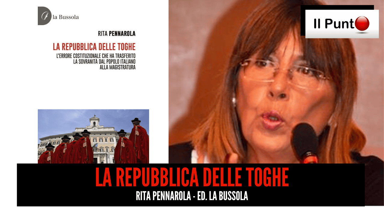 La giornalista e scrittrice Rita Pennarola presenta il suo ultimo libro "La Repubblica delle Toghe", nella nuova puntata del Punto, in onda questa sera alle 22.30 su TeleAmbiente, canale 18 del DTT Lazio e Umbria e 221 Nazionale.