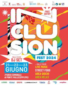 Perugia, ‘Inclusion Fest’, per abbattere barriere architettoniche, culturali e promuovere l’inclusione, locandina