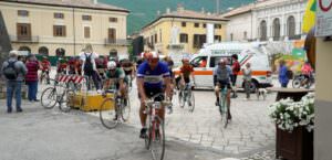 Umbria, in bici per sostenere Norcia e Castelluccio, foto partenza Norcia
