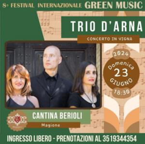 Umbria, parte questa sera il ‘Festival Internazionale Green Music’, locandina Trio D'Arna, Magione