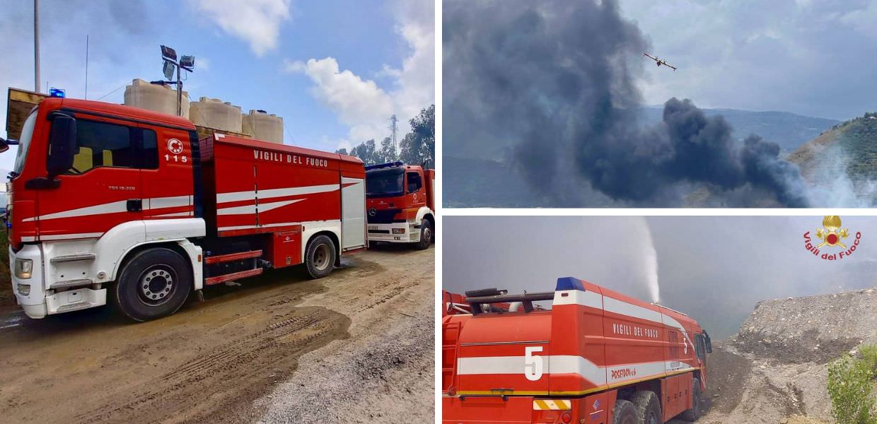 incendio discarica messina mazzarra santandrea