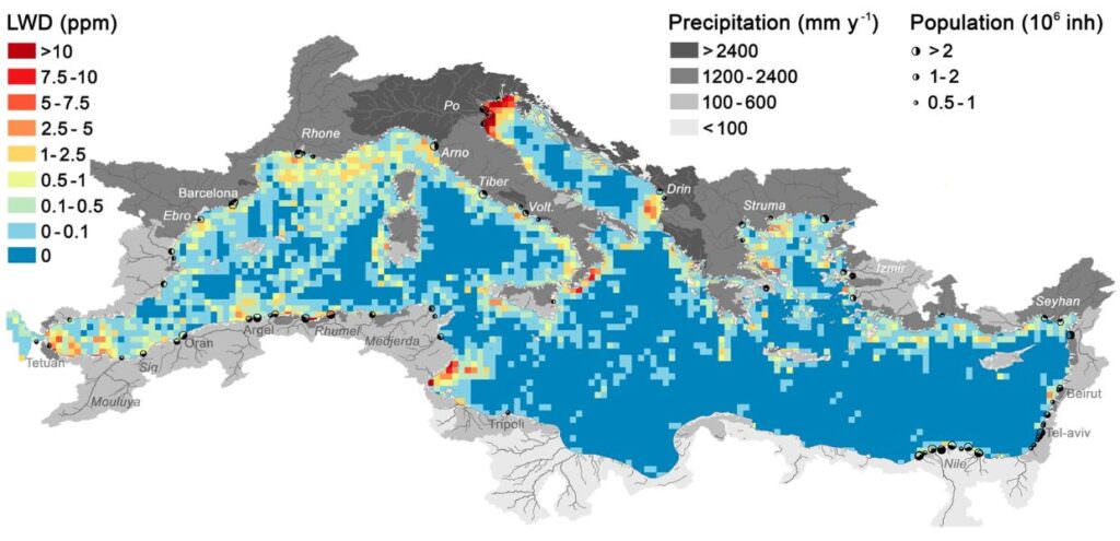 mappa isole plastica mar Mediterraneo