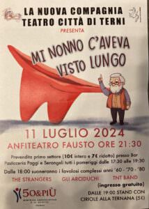 Terni, all’Anfiteatro, l’11 Luglio è la ‘Giornata della Ternanità, locandina 'Mi nonno c'aveva visto lungo'