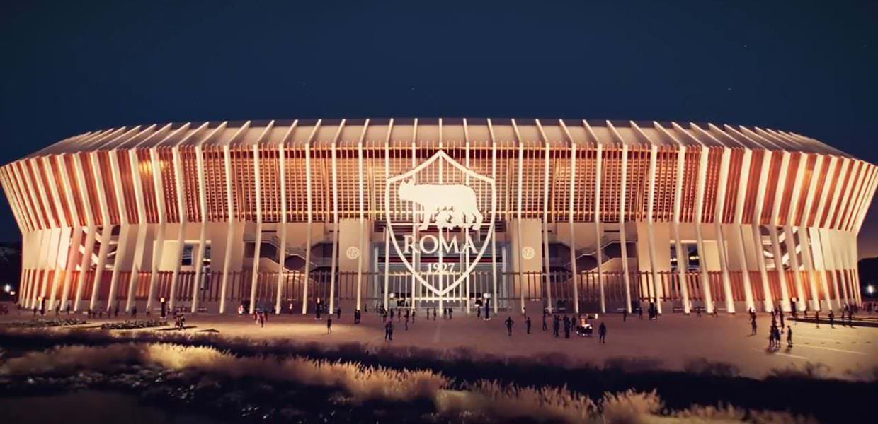 as roma stadio rendering video