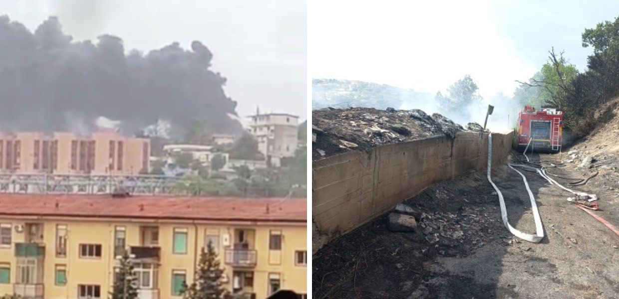 incendio napoli rifiuti