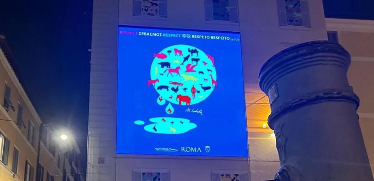 Roma, ecco l'opera digitale in difesa dei diritti degli animali