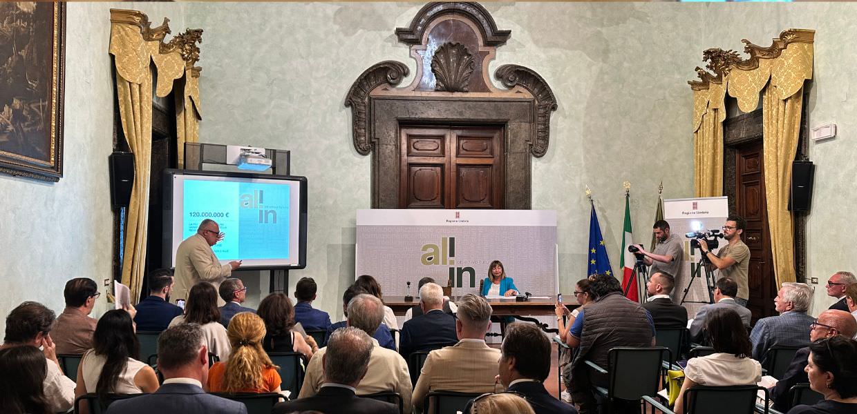La Regione Umbria fa ‘All – In’, 120 milioni di euro per lo sviluppo economico
