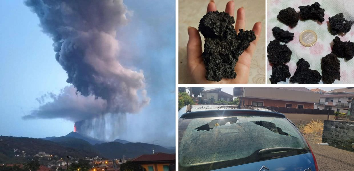 etna eruzione sassi lavici