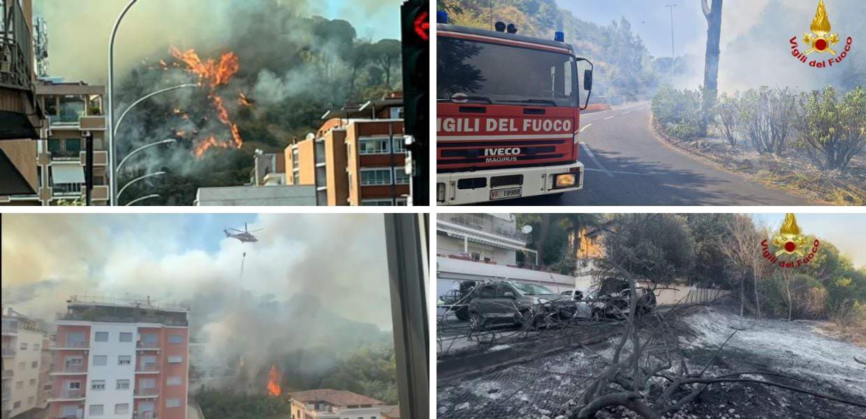 roma incendio monte mario ponte mammolo