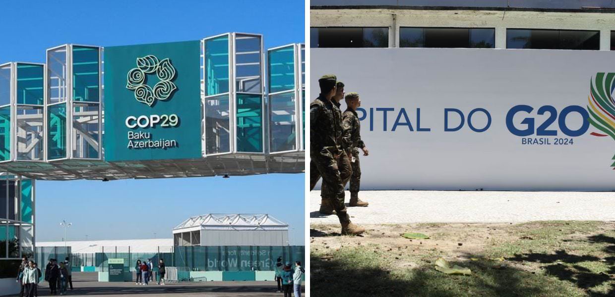 COP29 a Baku, Azerbaigian, e preparativi per il G20 in Brasile, che punta a rilanciare i negoziati sul clima e la sostenibilità globale.