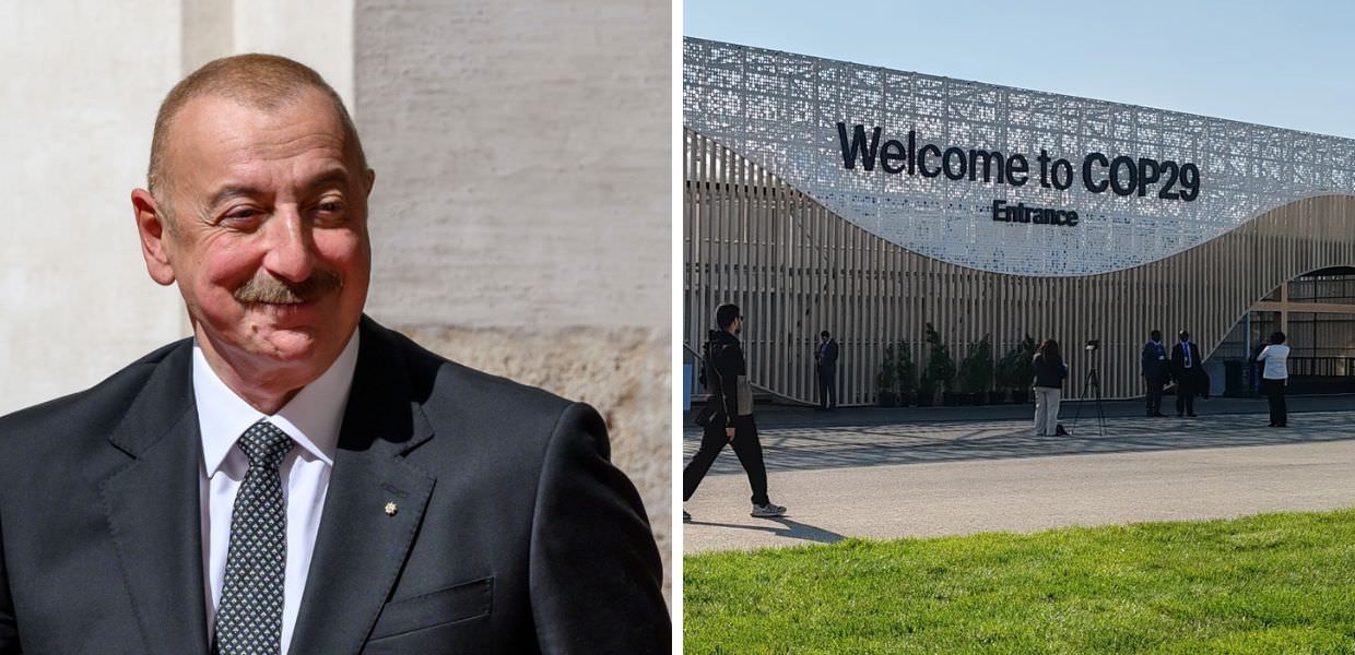Il presidente azero all'ingresso del COP29, sottolineando l'importanza del petrolio e del gas come risorse preziose per il futuro.