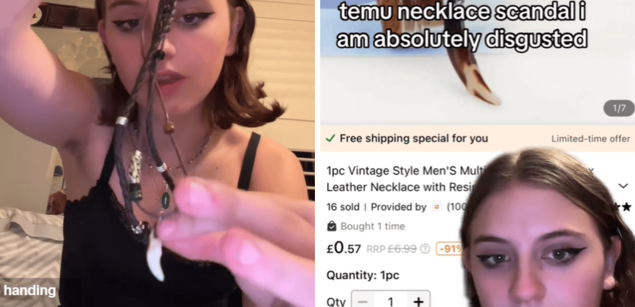 Compra una collana su Temu: "Il ciondolo è un dente di cane". L'esperienza della tiktoker