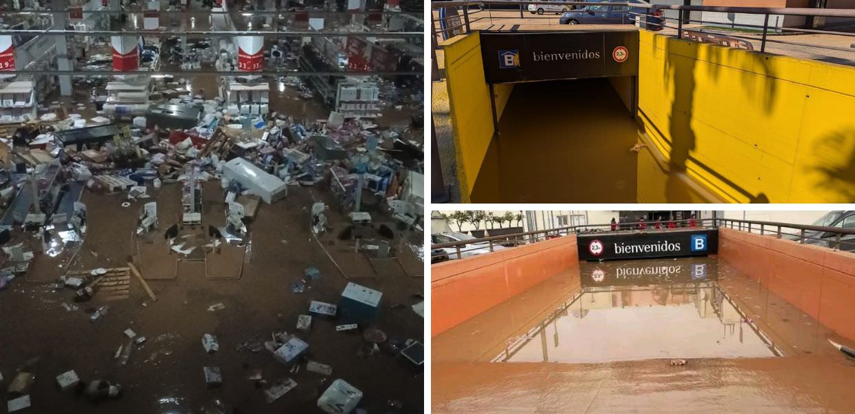 valencia parcheggio centro commerciale morti alluvione