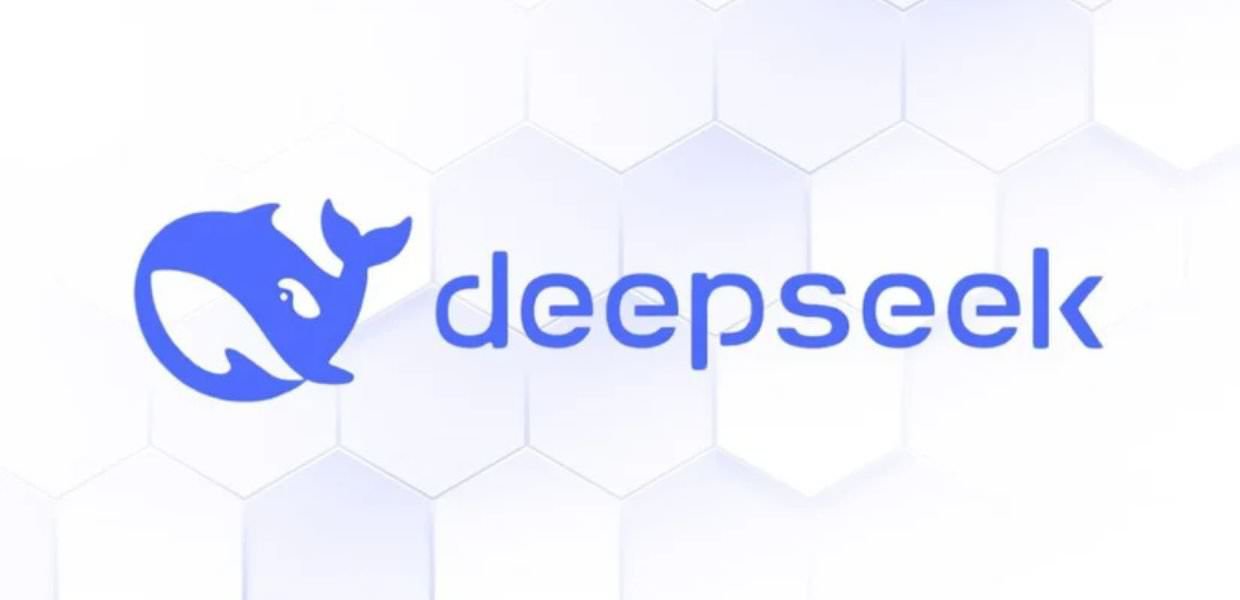 Logo di DeepSeek che simboleggia un'innovativa soluzione tecnologica nella lotta contro i cambiamenti climatici. Buone notizie per l'ambiente!