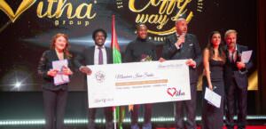 Roma, Vitha Group apre il 2025 con Venus Williams e Claudio Baglioni, consegna assegno con Salvatori, Issa Sinka, Venus Williams e Carlevaro