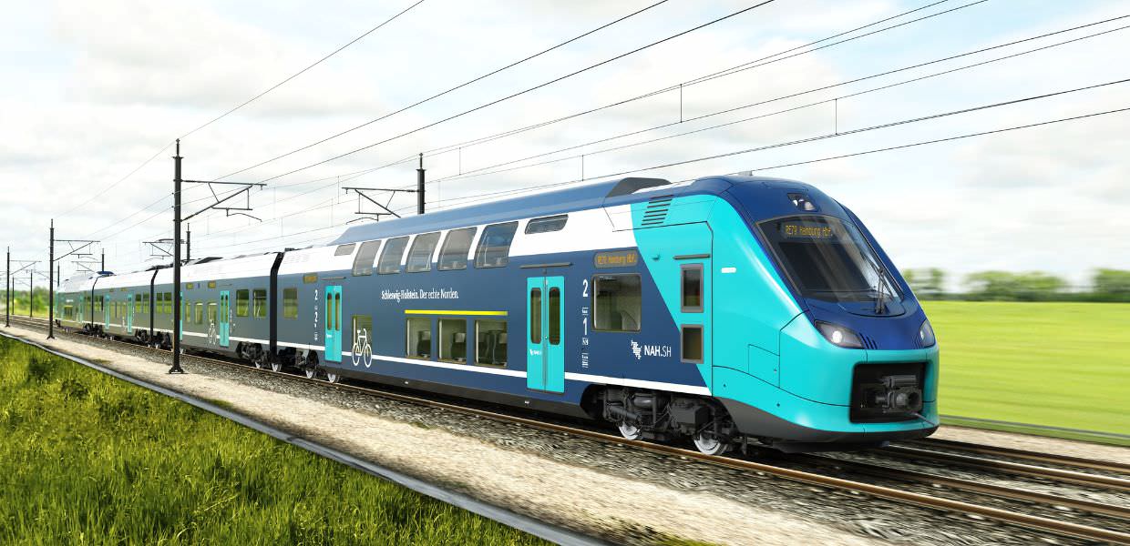 Immagine del primo treno a idrogeno d'Italia, progettato per le linee non elettrificate, sostenibile e innovativo per il trasporto ferroviario.