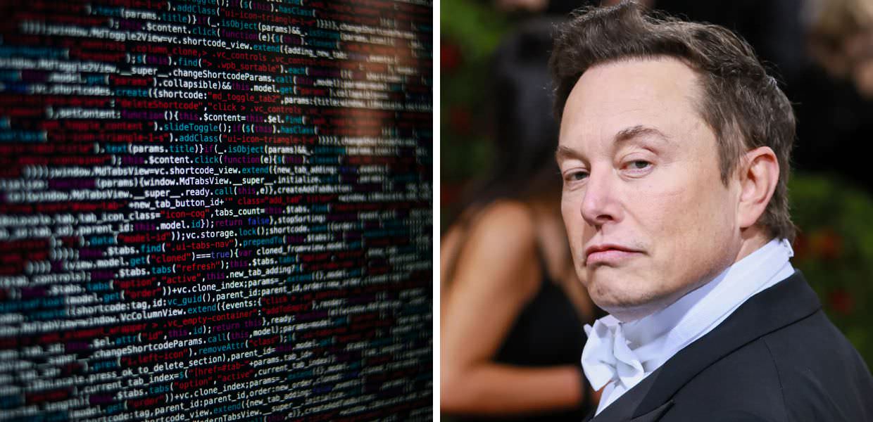 Elon Musk osserva il codice informatico mentre si discute del presunto furto di dati climatici dai suoi uomini al NOAA.