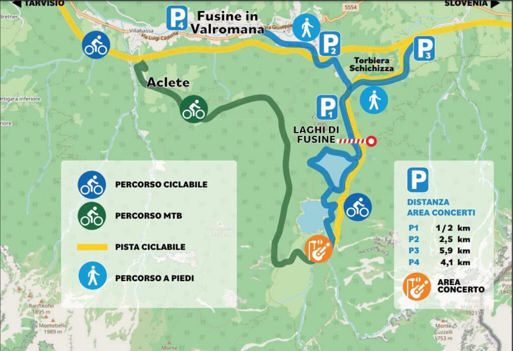 Laghi di Fusine mappa dell'area protetta Rete Natura 2000