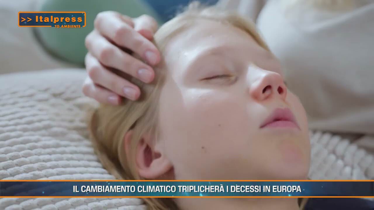 Ragazza che riceve cure, simbolo dell'impatto del cambiamento climatico sulla salute umana, con attenzione alla tutela degli animali e dell'ambiente.