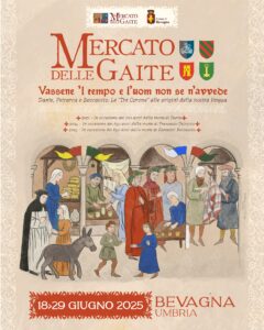 Bevagna (Pg), il borgo si veste di medievale per il ‘Mercato delle Gaite’, locandina