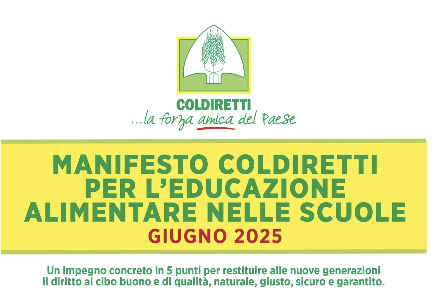 Educazione alimentare a scuola, Coldiretti lancia il suo Manifesto