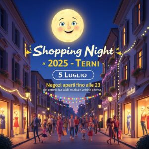 Terni, presentata la Shopping Night commercio, musica ed intrattenimento, locandina