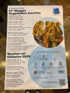 Cultura, al via i concerti e gli approfondimenti del 51° Maggio Organistico Amerino, locandina