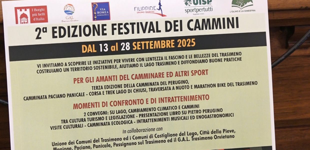 Lago Trasimeno, al via il ‘Festival dei Cammini’ che promuove sostenibilità