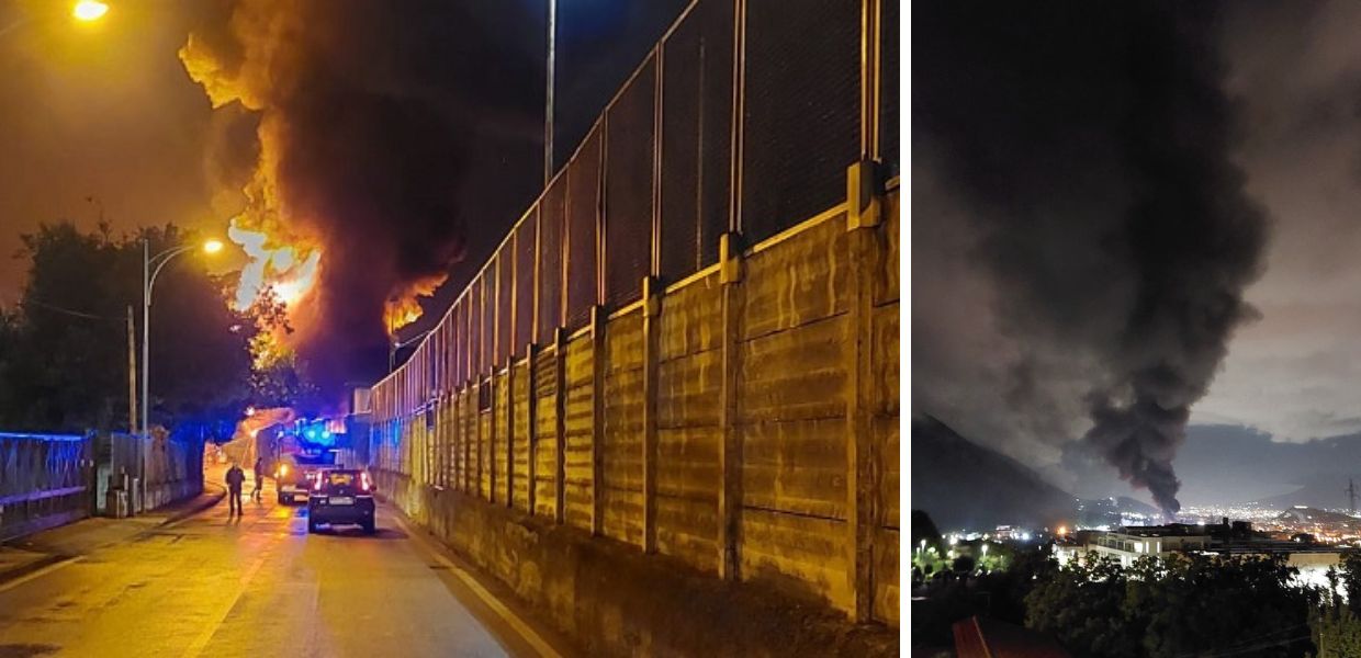 incendio azienda nocera superiore salerno