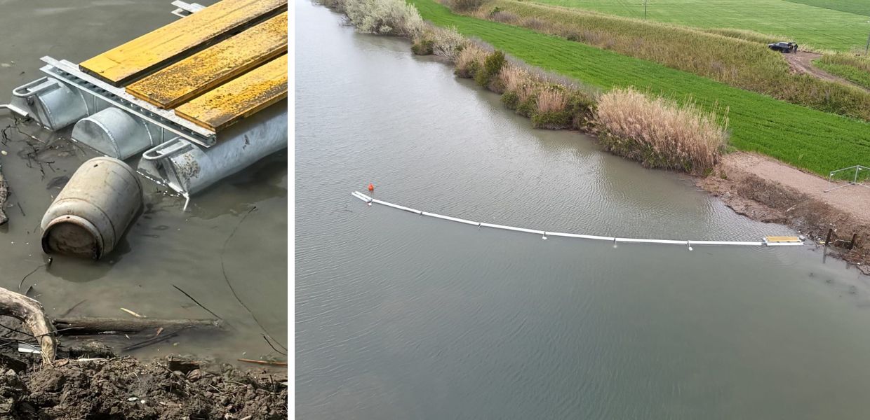 Rifiuti, sul Tevere installata la terza barriera raccogli plastica
