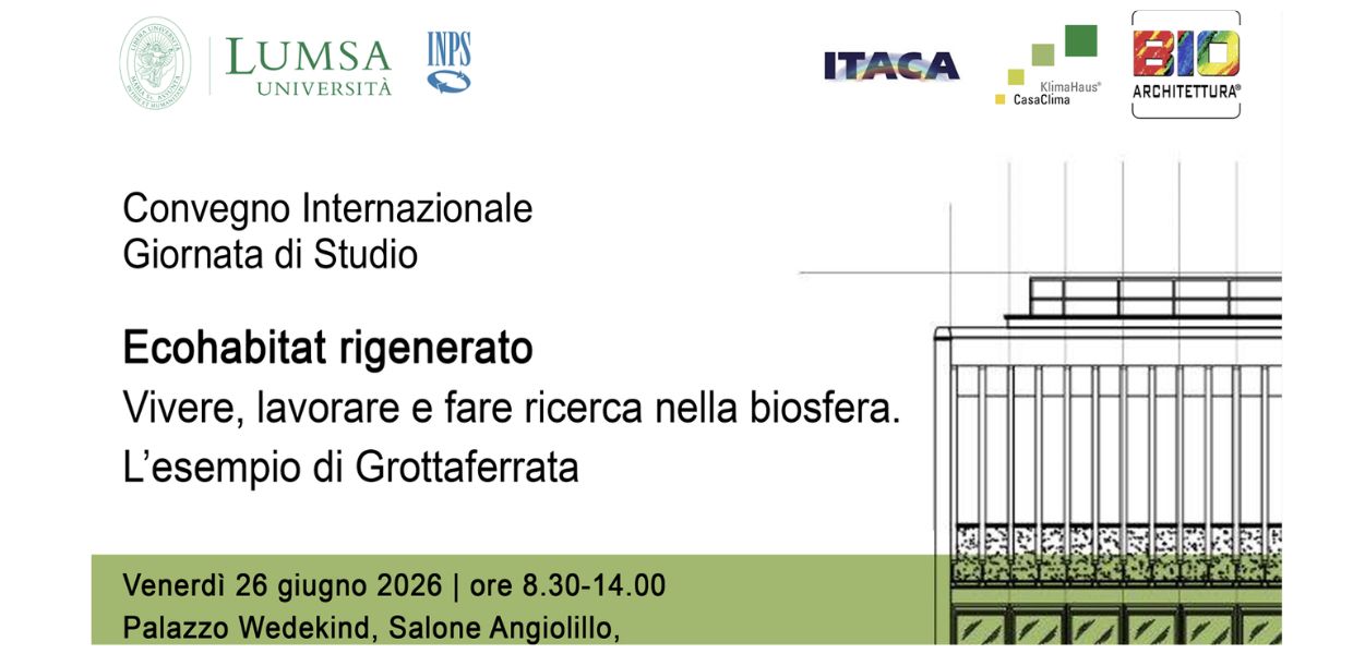 Venerdì 26 giugno presso Palazzo Wedekind, a Roma, TeleAmbiente presenta un progetto innovativo "Ecohabitat Rigenerato", immerso in nove ettari di verde tra Frascati e Grottaferrata: ricerca, bioarchitettura, benessere, cultura e formazione per immaginare il futuro.